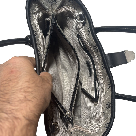 Dooney & Bourke Black & Grey Monogram Satchel K1002411 Preppy Americana Classic - Picture 10 of 14